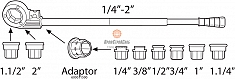 Диапазон применения клуппа ручного Super-Ego 600 Set Professional 1/4"-3/8"-1/2"-3/4"-1"-1 1/4"-1 1/2"-2" NPT