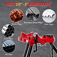 Использование универсального складного трубного верстака-треноги с цепными тисками Remmers Tristand 1/8-6 Использование универсального складного трубного верстака-треноги с цепными тисками Remmers Tristand 1/8-6